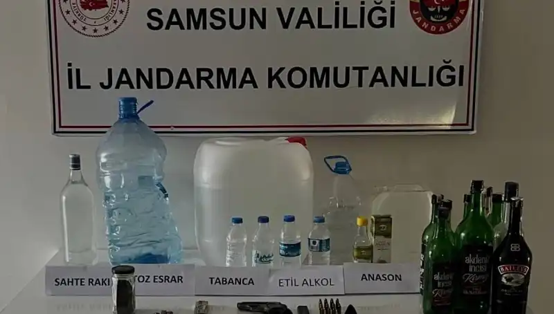 Samsun'da Sahte İçki Operasyonunda Litrelerce Şok Edici Yakalama