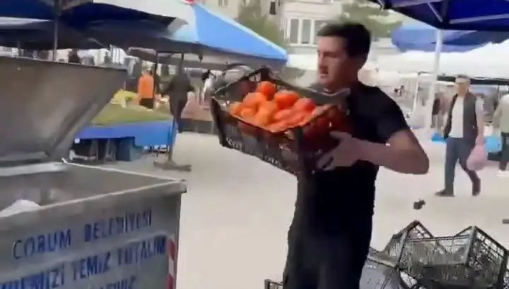 Domatesleri Çöpe Döken Pazarcıya Verilen Ceza Şaşırttı!